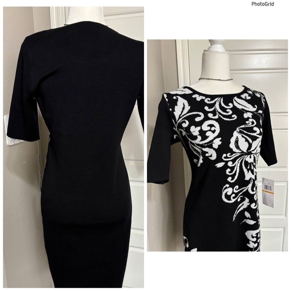 Nina Leonard Floral Knit Dress - Picture 2 of 2